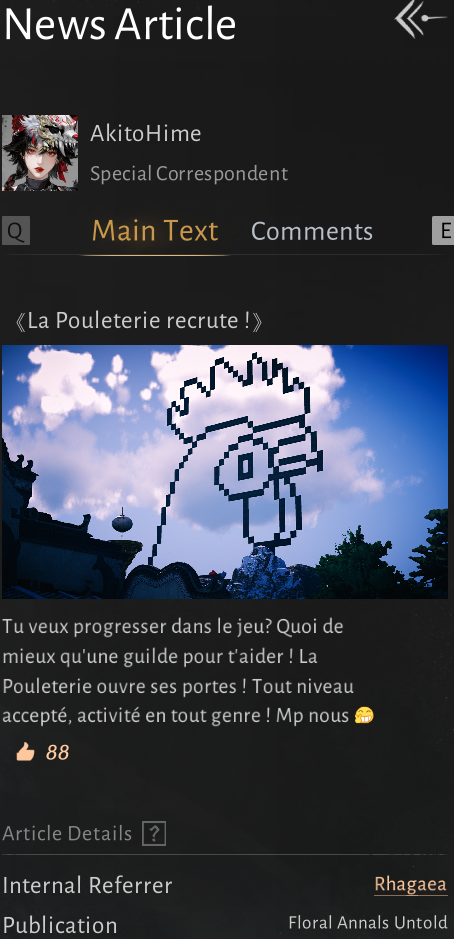 La Pouleterie guild recruitment article